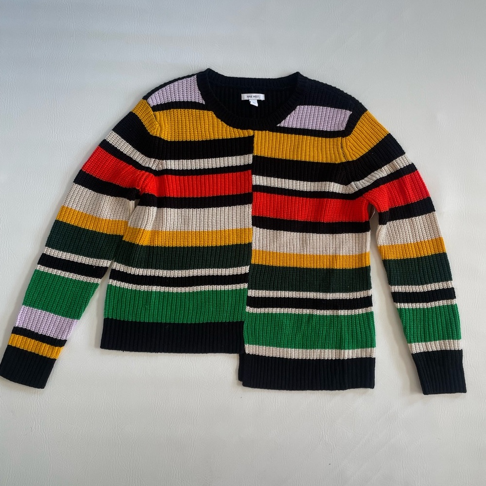 Colorblock Asymmetrical Sweater NEW Womens Large